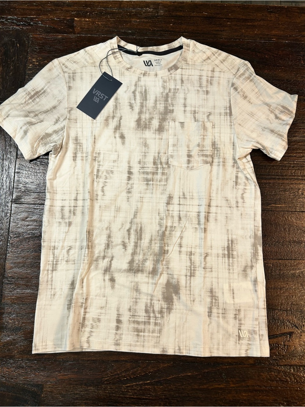 VRST Men's Cream Heathered Essential Short-Sleeve Crew Neck T-Shirt